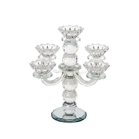 Round Crystal Candelabra 5 Arms