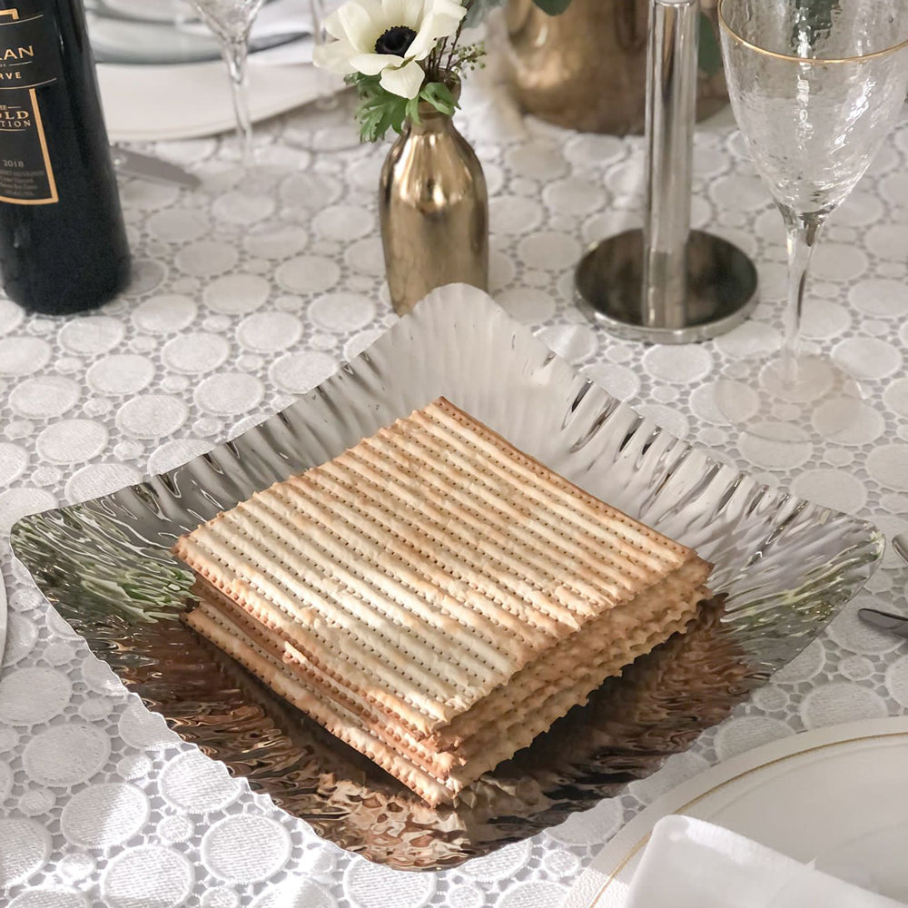 Stainless Steel Hammered Design Square Platter