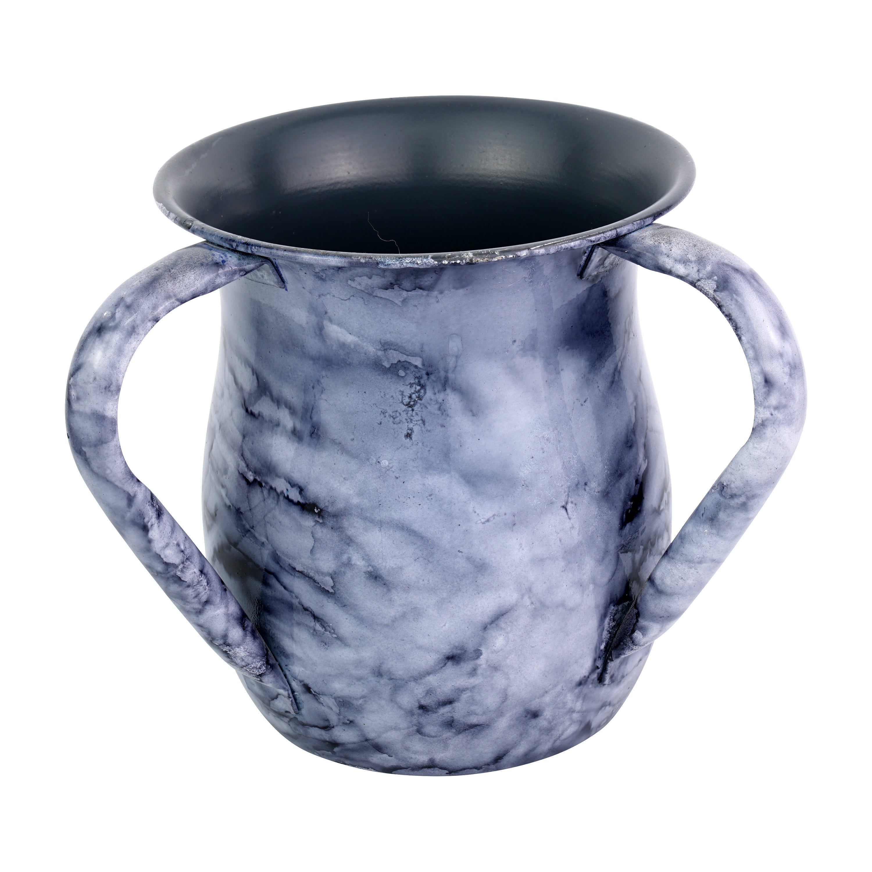 Stainless Steel White Blue Marble Design Wash Cup