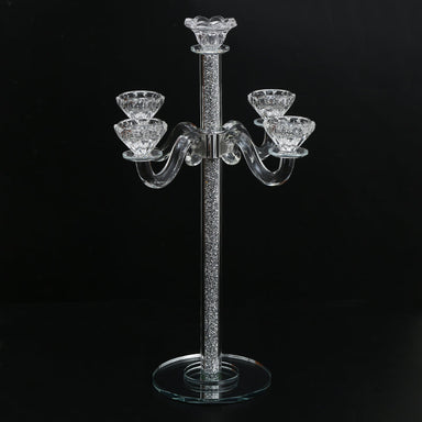 Tall Crystal Candelabra 5 Arms