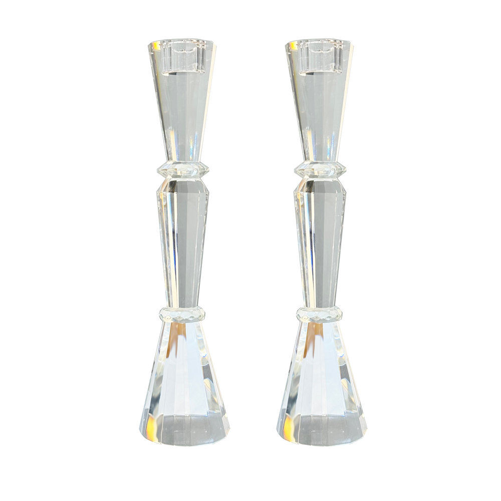 Tall  Elegant Crystal Candlesticks