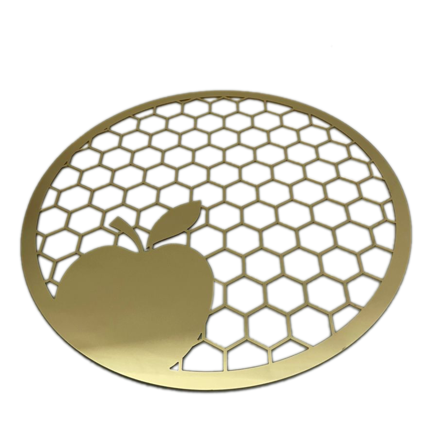Lucite & Gold Laser Cut Honeycomb Design Charger