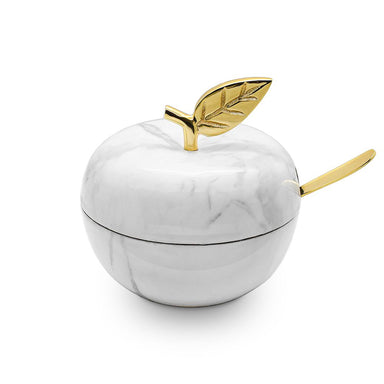 White Marble Honey Dish