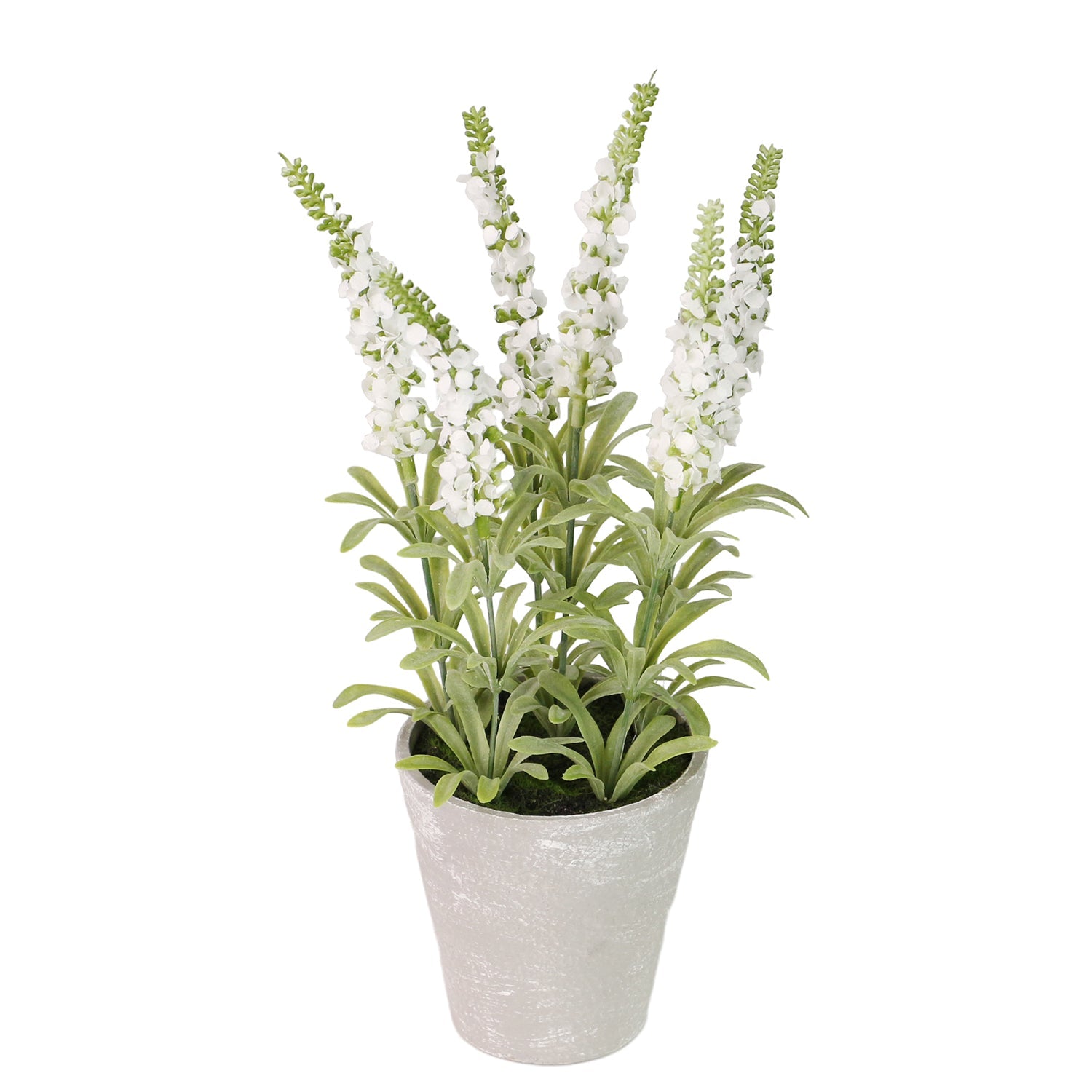 White Potted Lavender Plant Replica