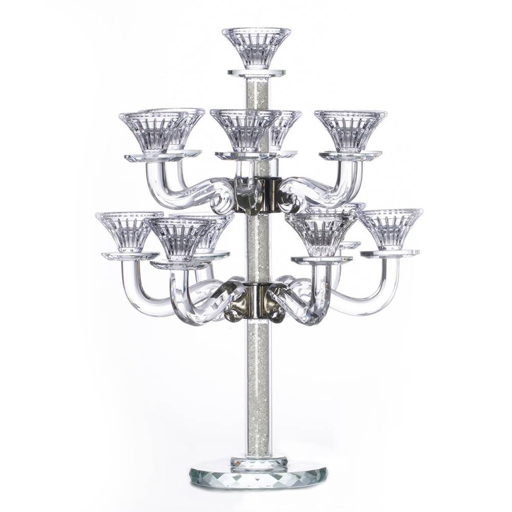 Crystal Candelabra 13 Tiered Arms and Crushed Inner Gemstones
