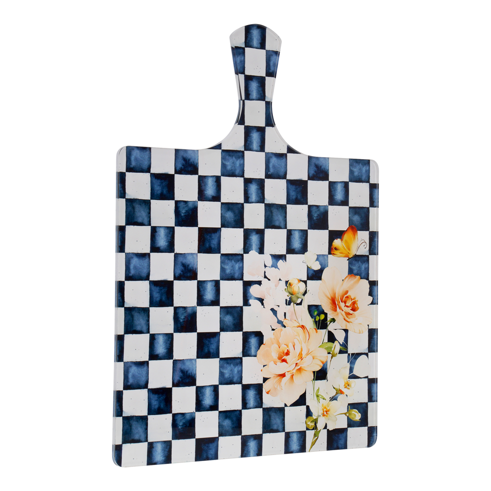 Chic Checkered Lucite Board with Handle
