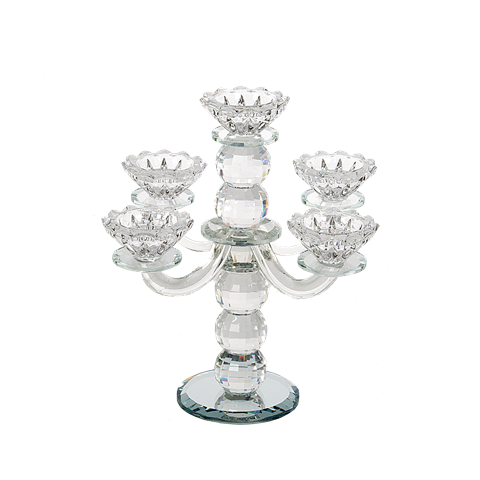 Round Crystal Candelabra 5 Arms