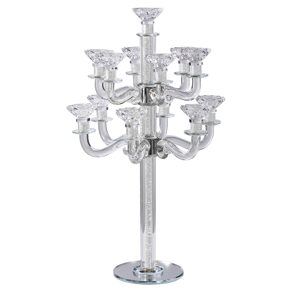 Crystal Candelabra with Mirrored Base 13 Arms