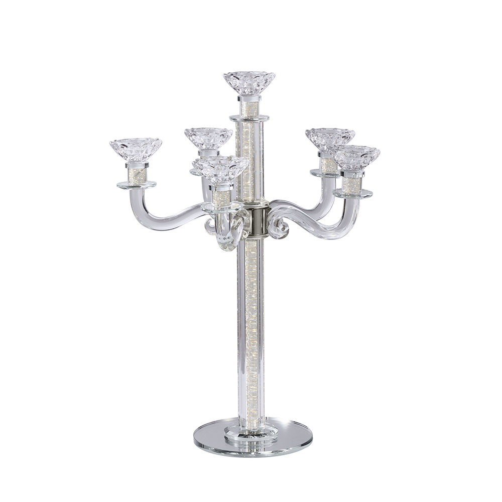 Crystal Candelabra with Mirrored Base 6 Arms