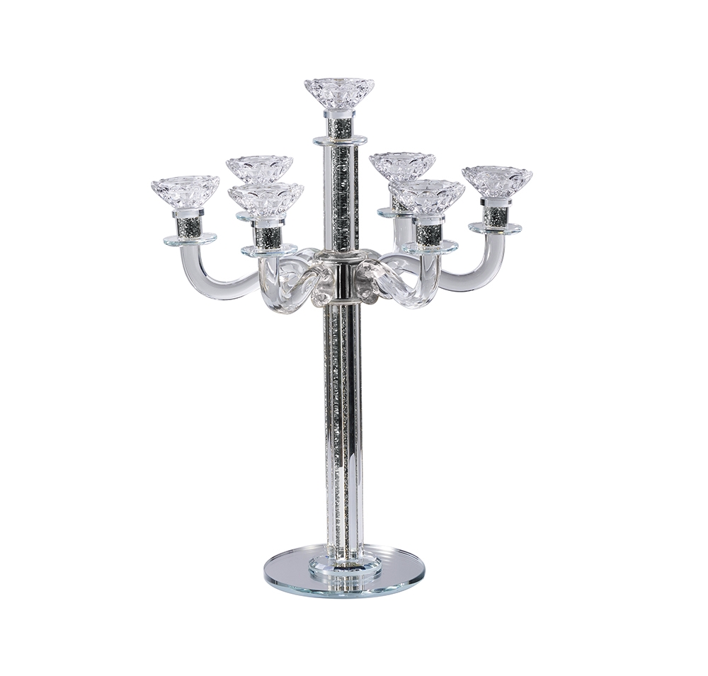 Crystal Candelabra with Mirrored Base 7 Arms