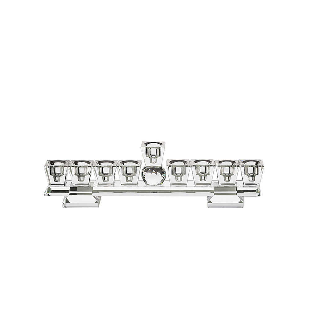 Crystal Menorah Flat With Stand