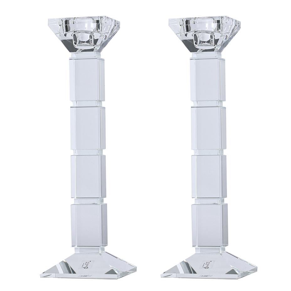 Crystal Candlesticks Square Design Set of Two