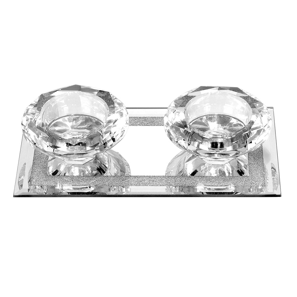Crystal Tealights Holder with Tray