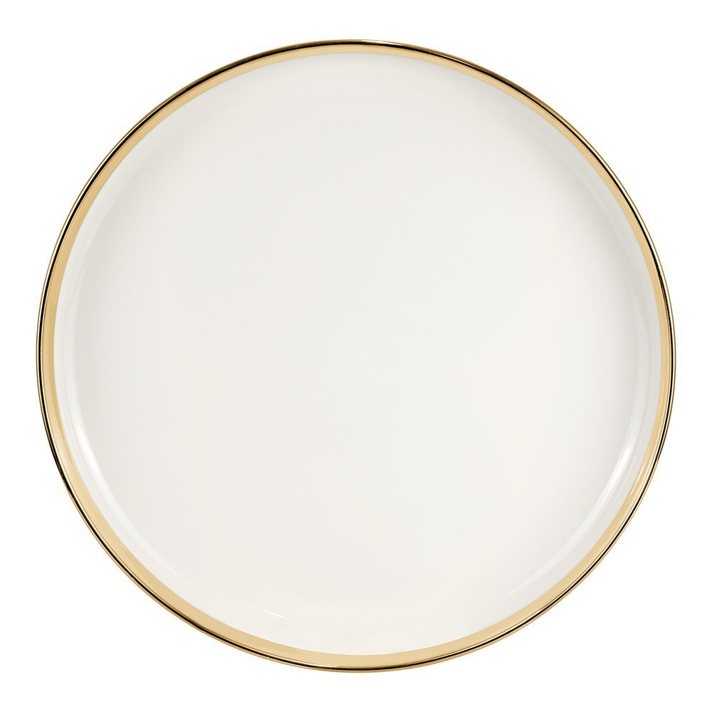 Porcelain Dinnerware Set White and Gold