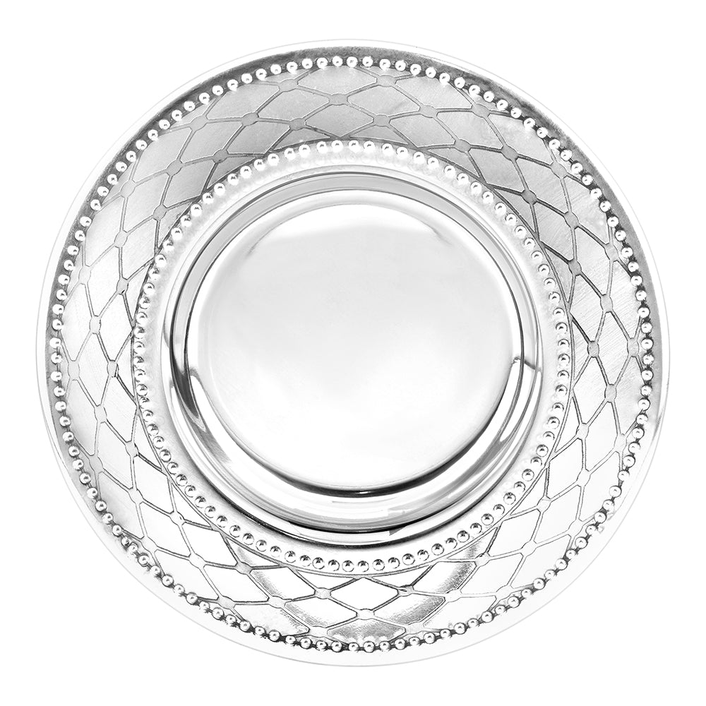 Kiddush Cup with Coordinating Tray Diamond Design