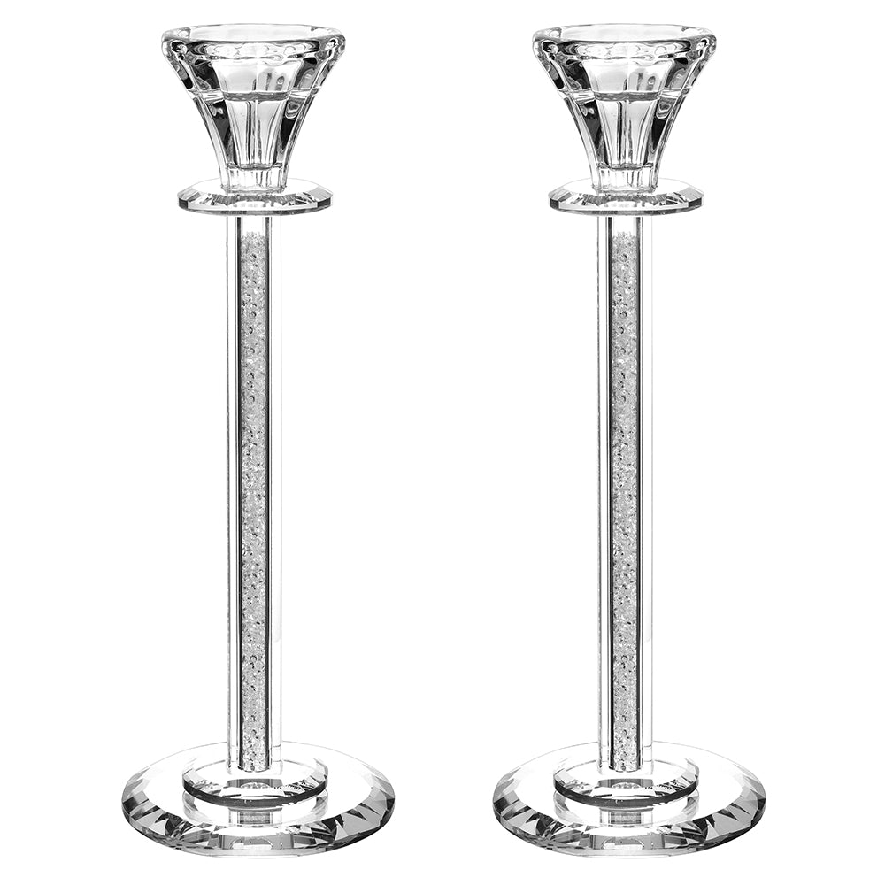 Crystal Candlesticks with Mirrored Base