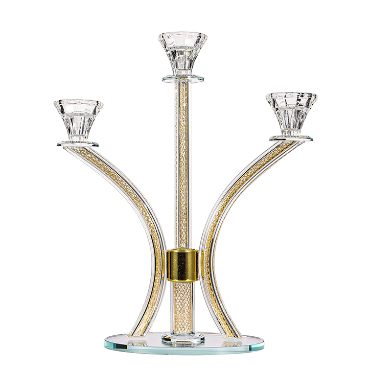 Crystal Candelabra with Inner Net Design 3 Arms