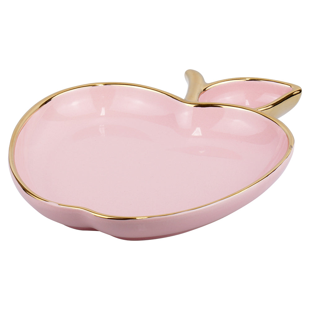 Porcelain Apple Shaped Dish with Gold Trim