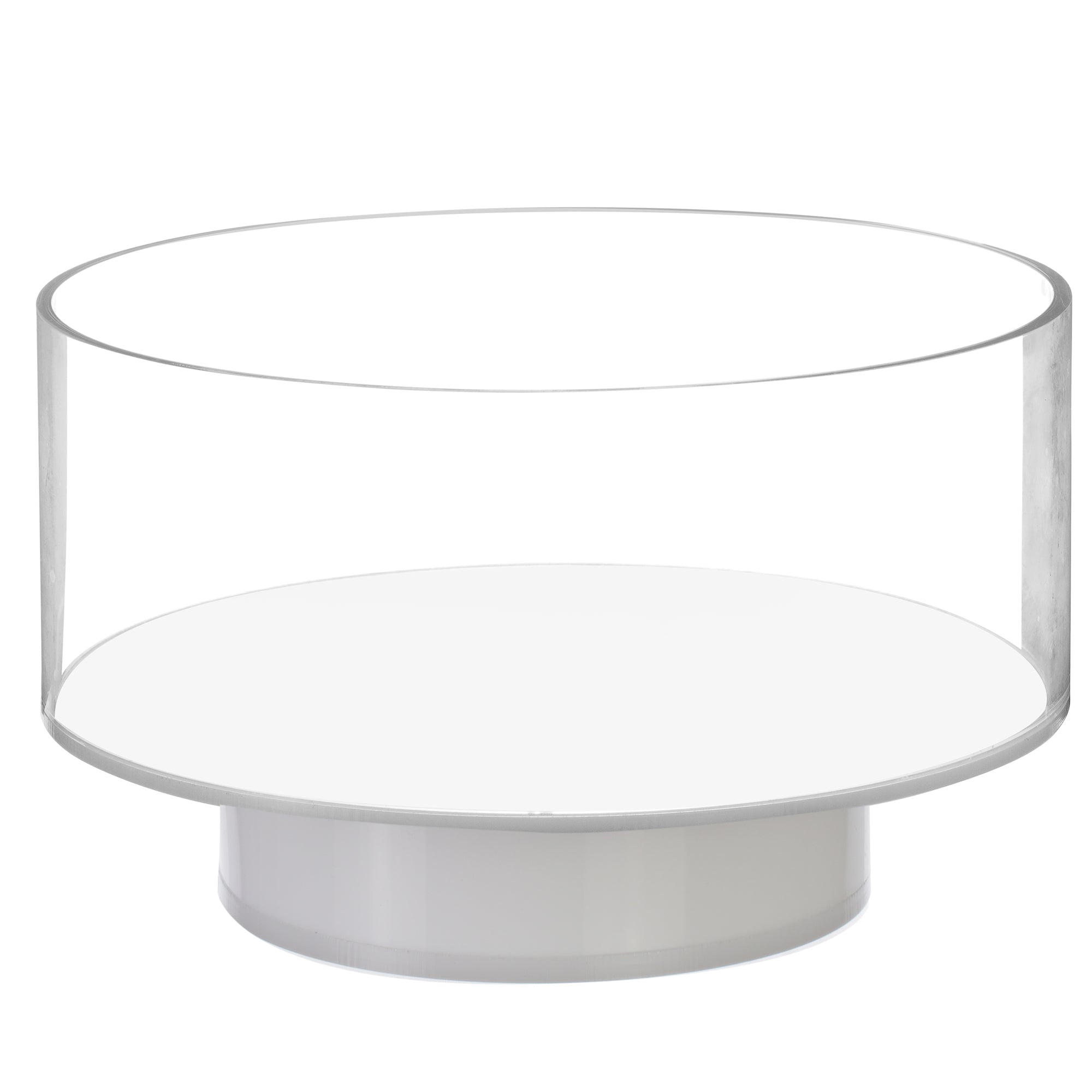 Lucite Salad Bowl with White Base
