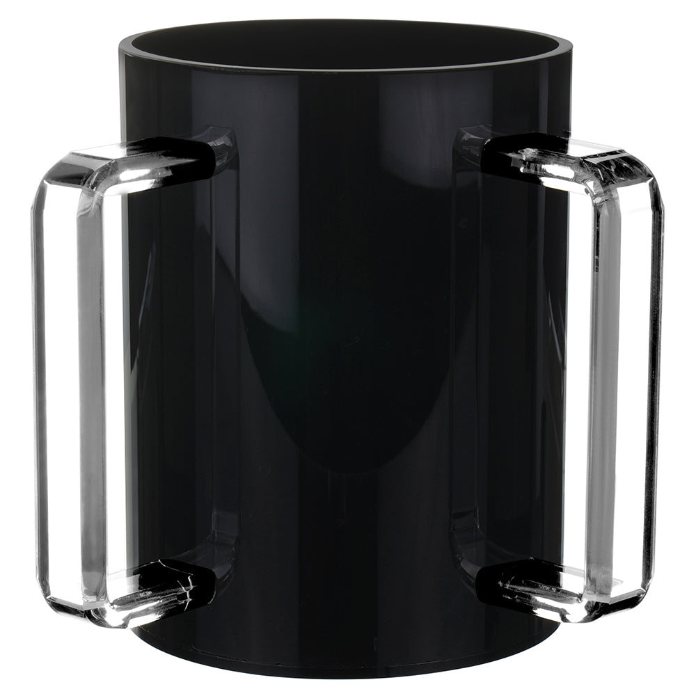 Lucite Wash Cup Black With  Clear Handle