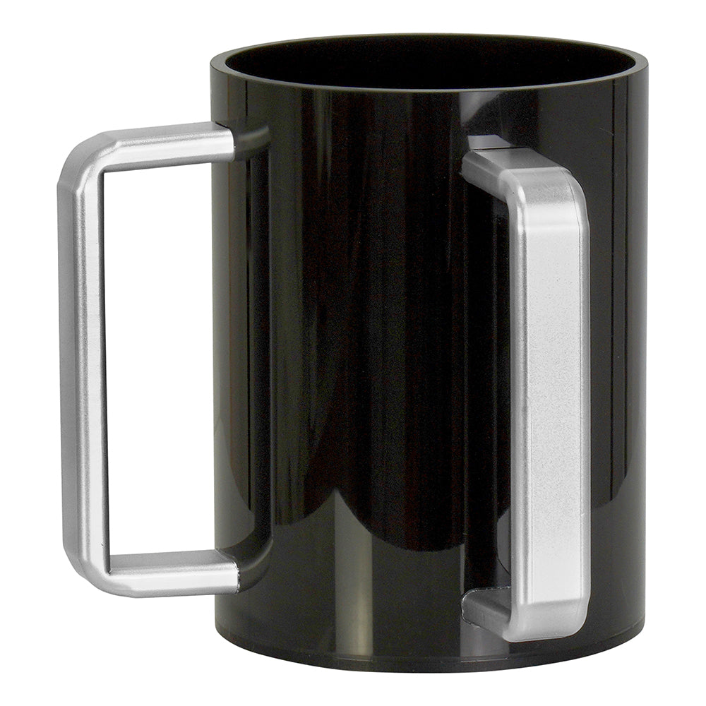 Lucite Wash Cup Black with Silver Handles