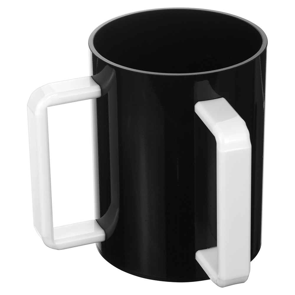 Lucite Wash Cup Black With White Handle