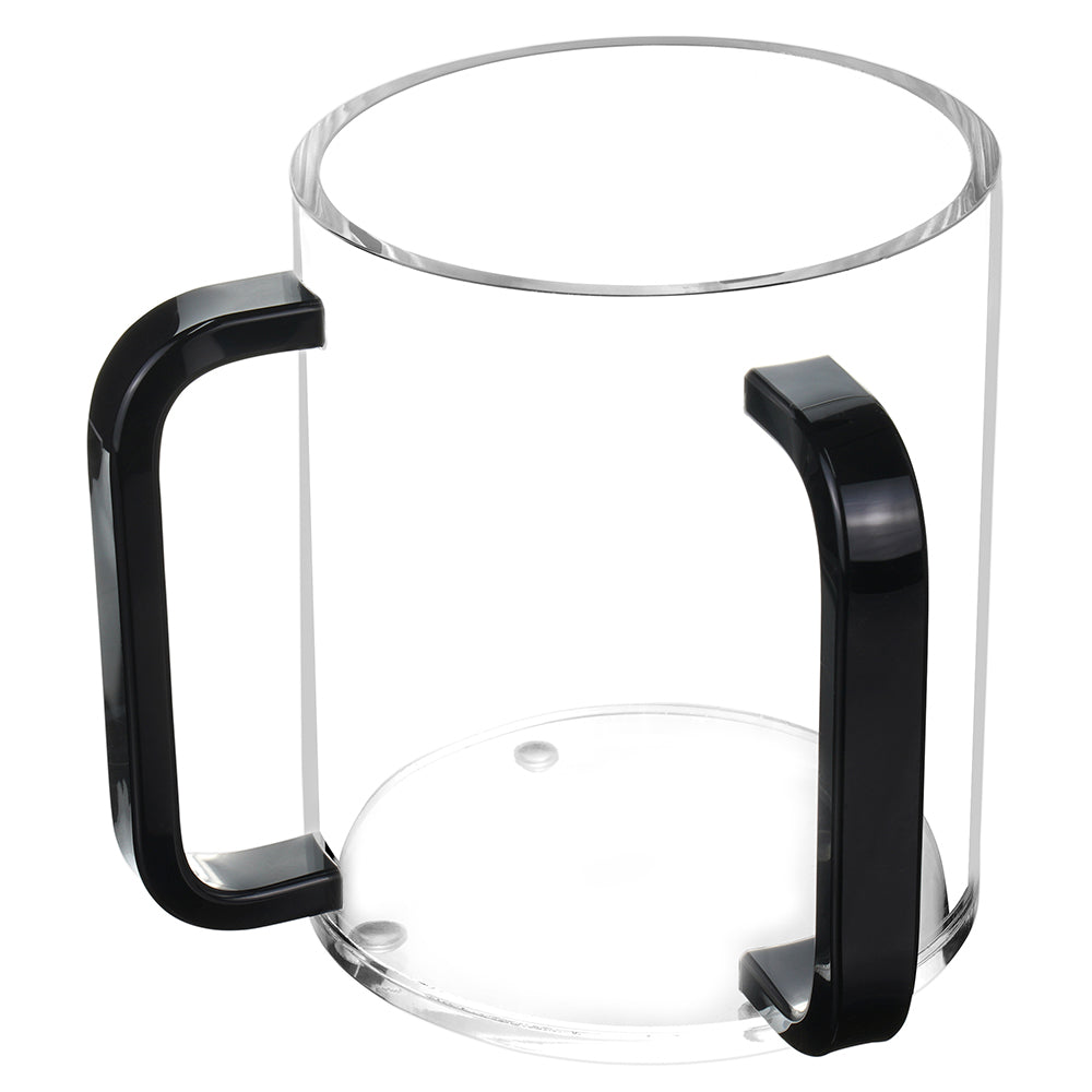 Lucite Clear Wash Cup with Black Handles