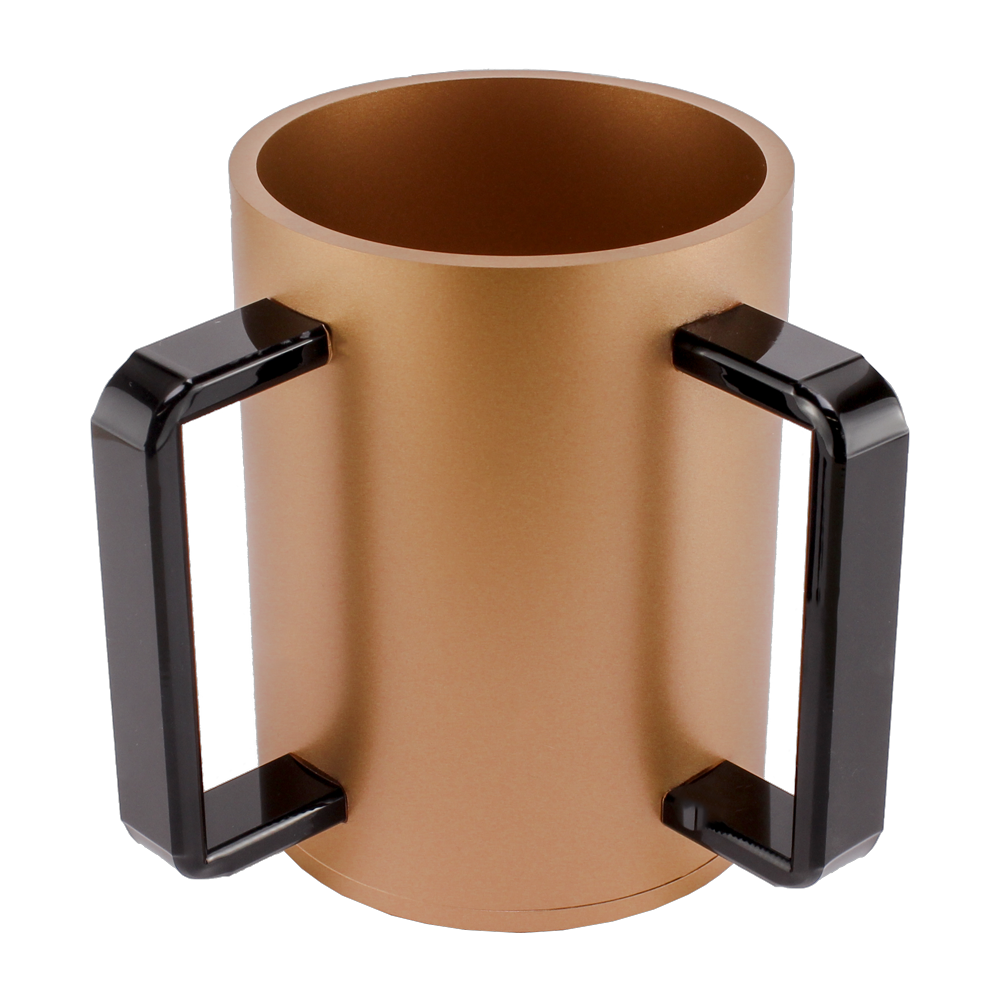 Lucite Wash Cup Gold With Black Handle