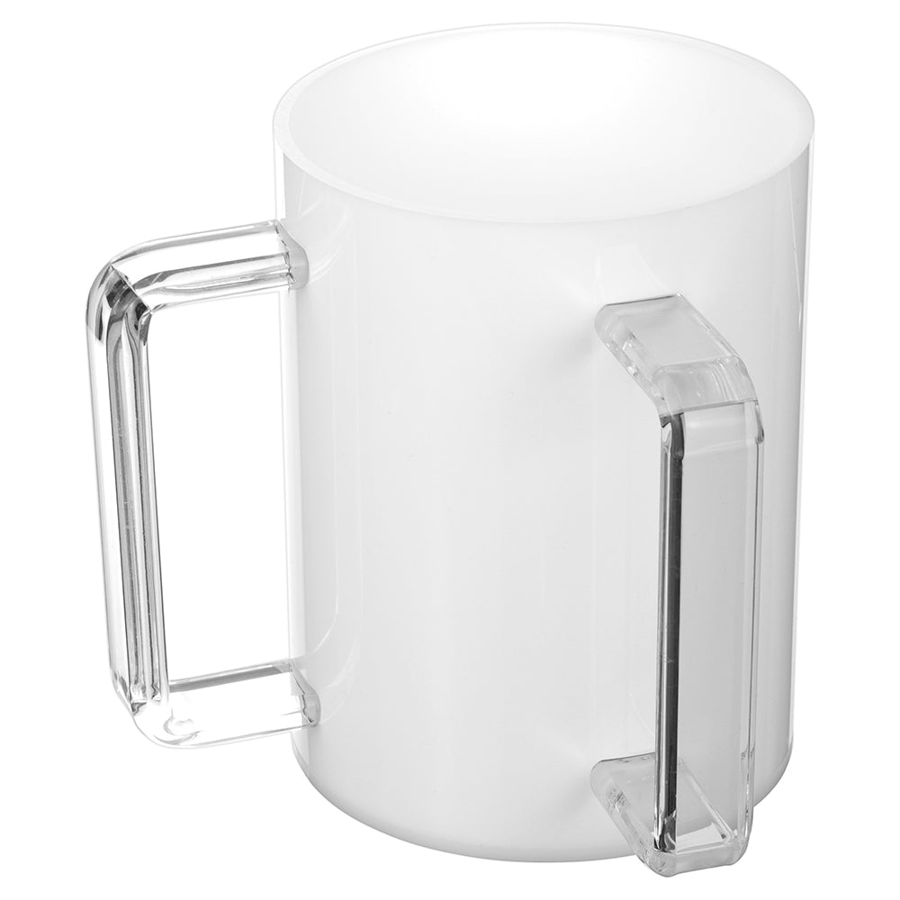 Lucite Wash Cup White with Clear Handle