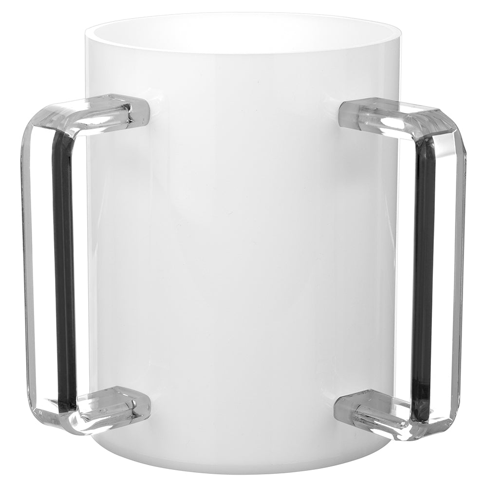 Lucite Wash Cup White with Clear Handle