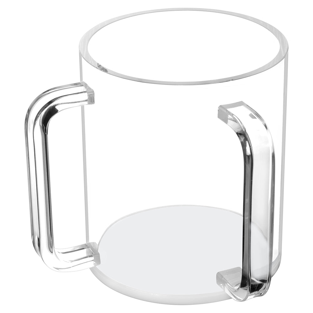 Clear Lucite Wash Cup with White Base