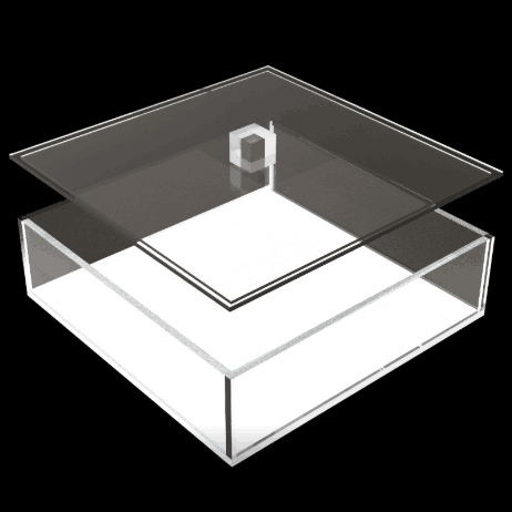 Lucite Square Matzah Box for Round Matzos