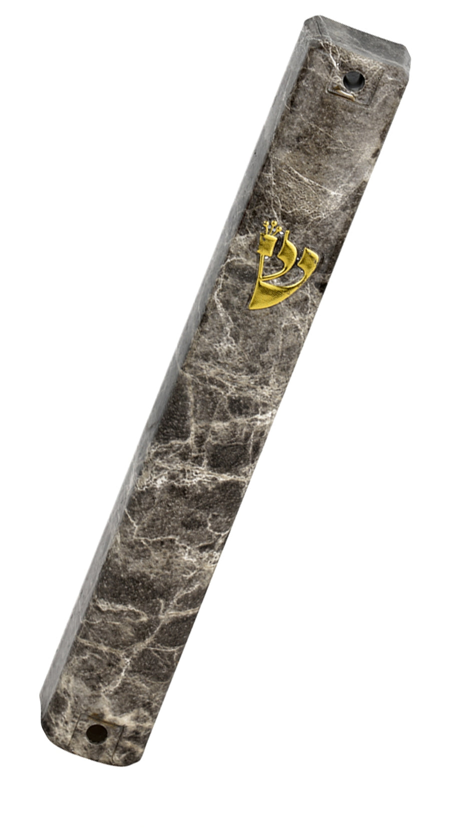 Marble Mezuzah Case with Gold Shin