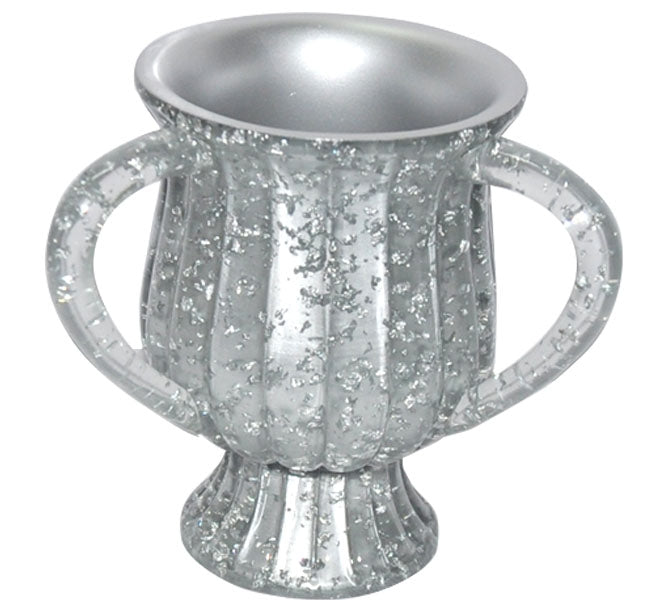 Polyresin Silver with Crystals Wash Cup