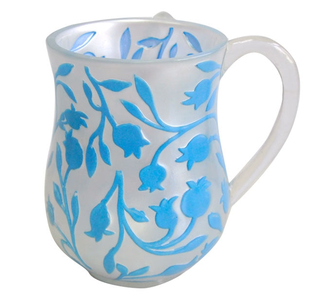 Blue White Pomegranate Design Wash Cup