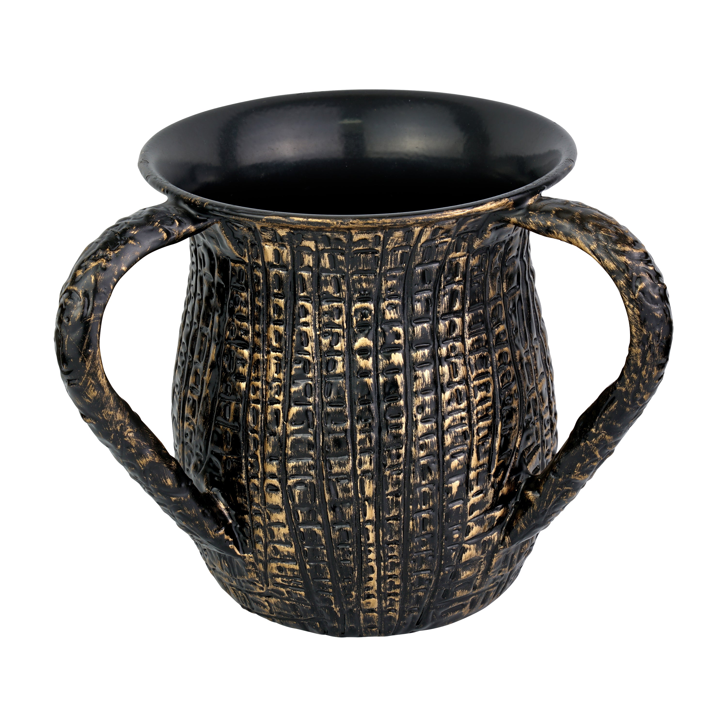 Stainless Steel Black Gold Spray Design Wash Cup