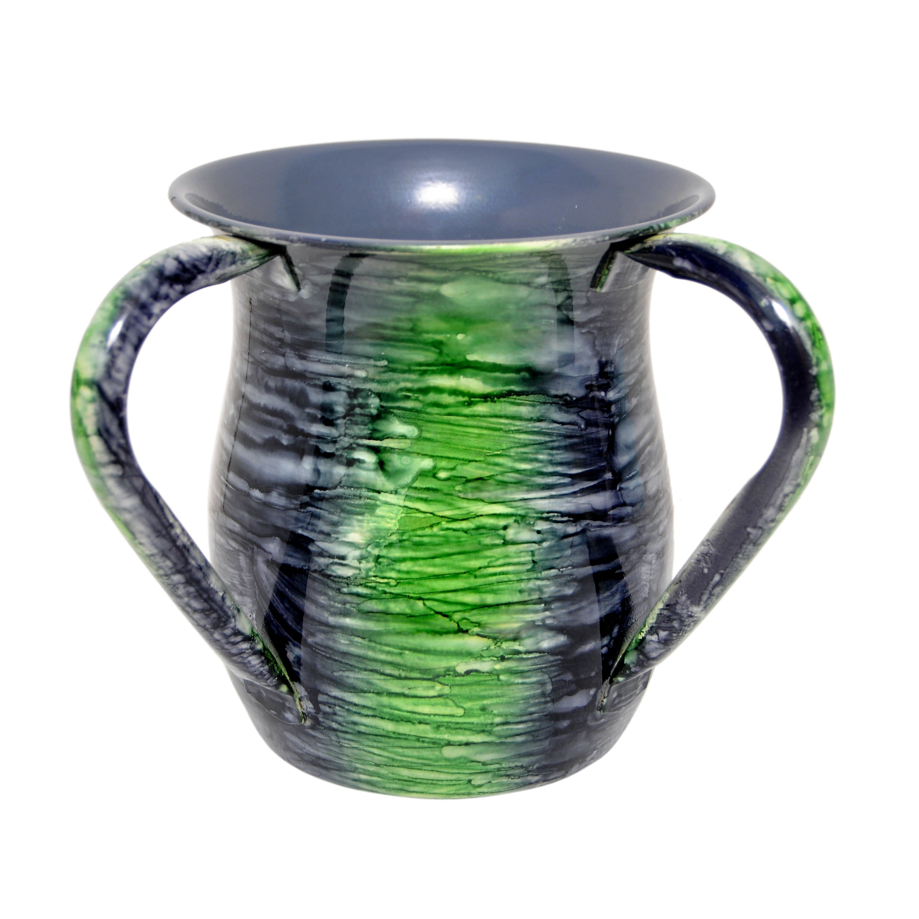 Stainless Steel Green Marble Design Wash Cup